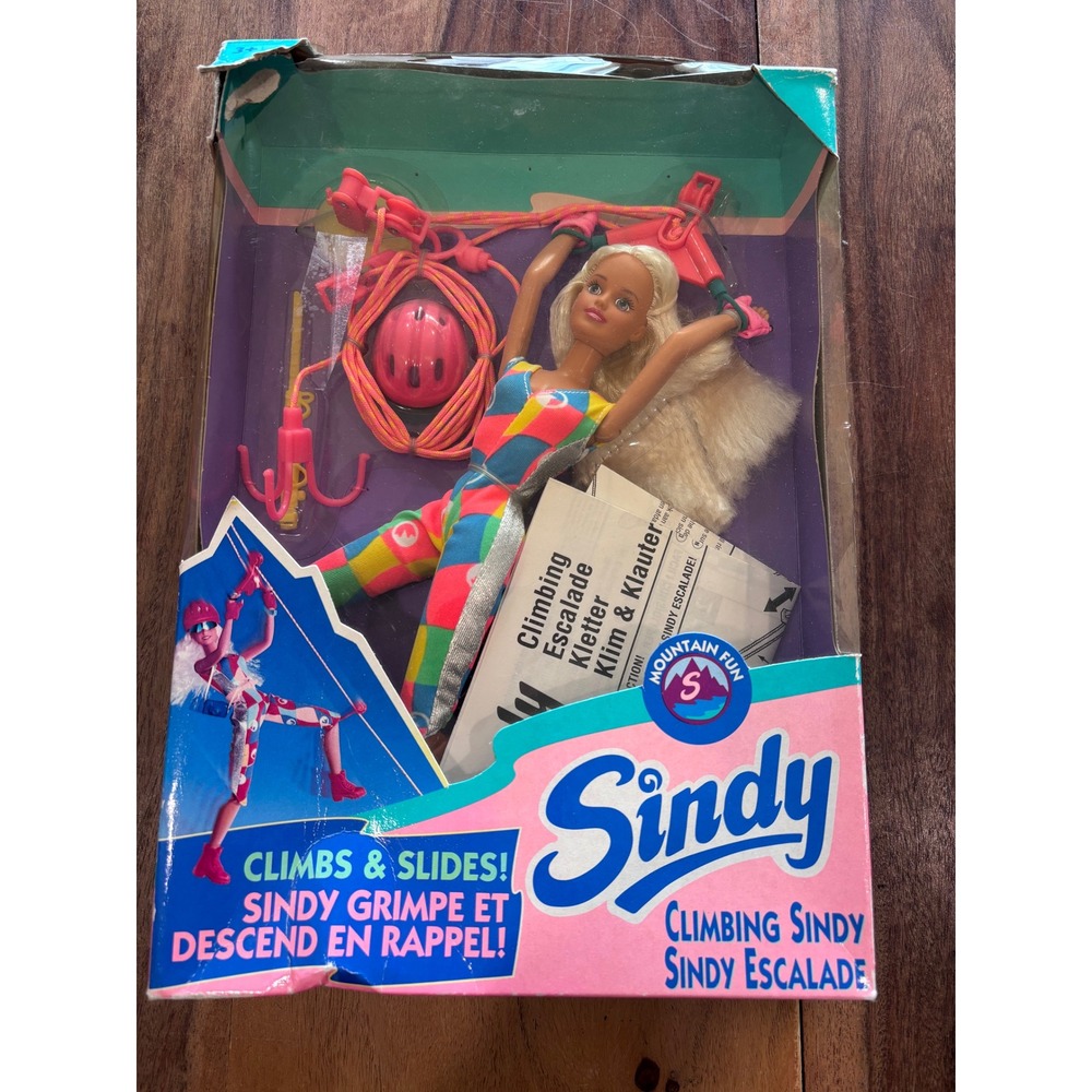 SINDY Climbing Sindy Mountain Fun doll kids OS multi 1994 Hasbro vintage neon